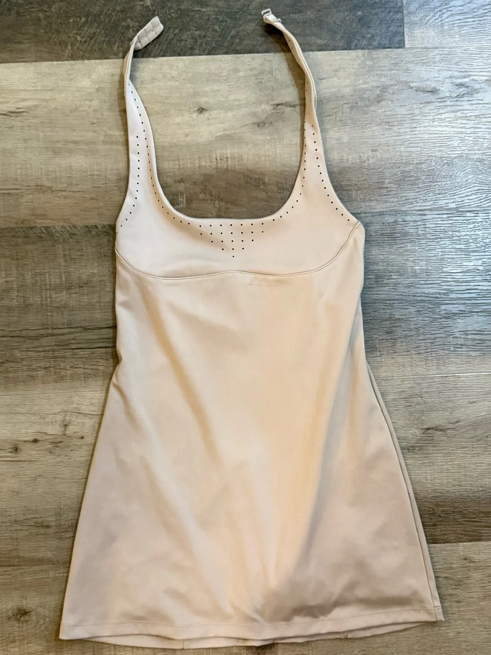 Victoria's Secret Essential Perforated Halter Dress Bare Taupe Size Small